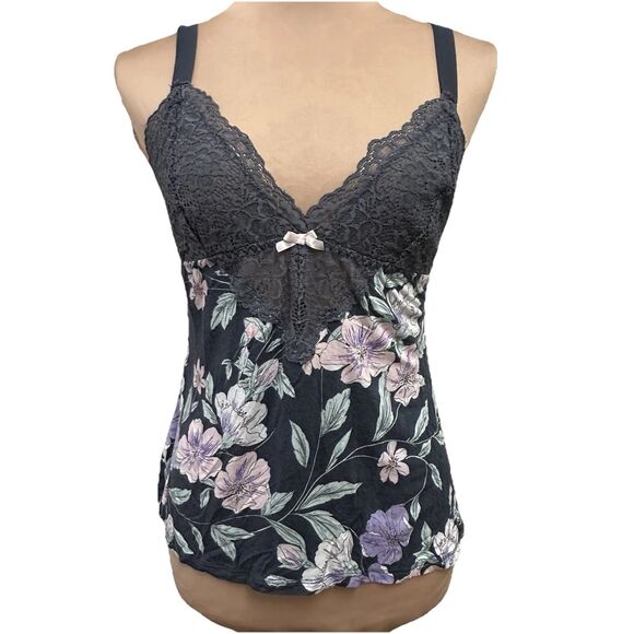 Apt. 9 Floral Lace Babydoll Cami Top Size M Coquette Romantic Y2K Sexy - Picture 1 of 8